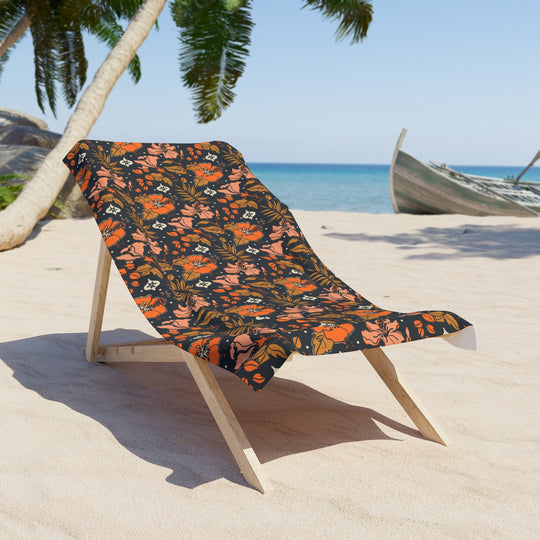 Retro Hibiscus Beach Towel