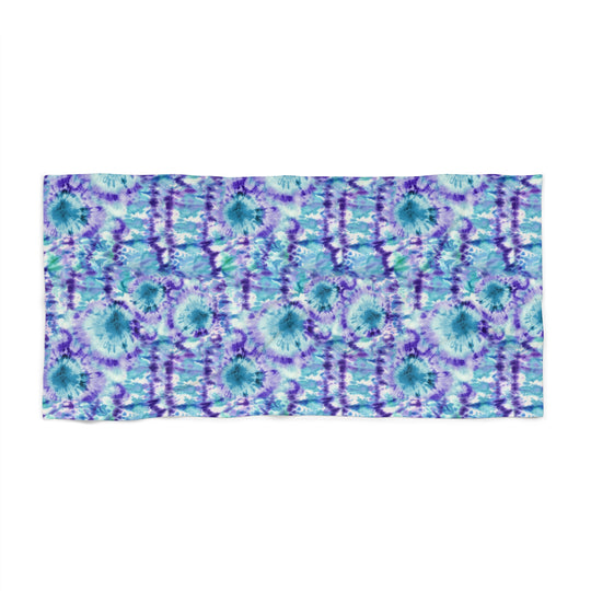 Purple & Blue Tie Dye Beach Towel