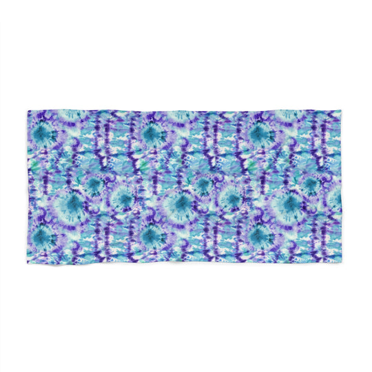 Purple & Blue Tie Dye Beach Towel