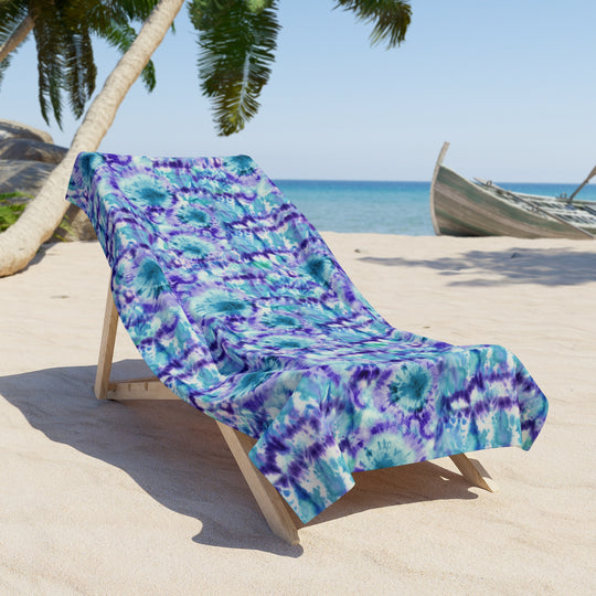 Purple & Blue Tie Dye Beach Towel