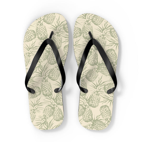 Subtle Pineapple Flip Flops