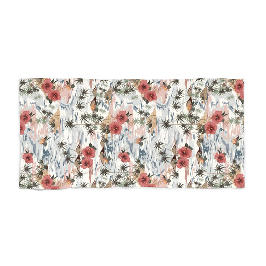 Tropical Print Beach Towel