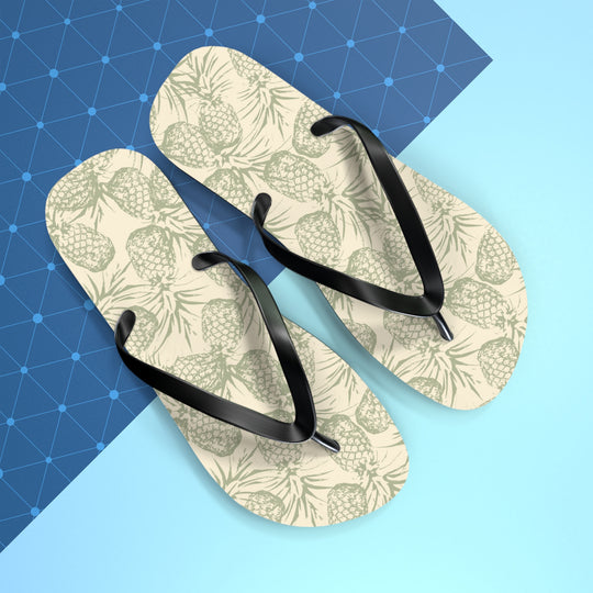 Subtle Pineapple Flip Flops