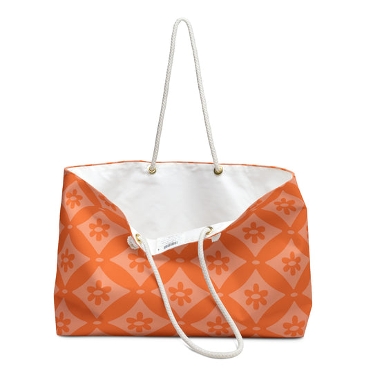 Geometric Flower Weekender Bag