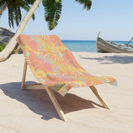 Tropical Foliage Beach Towel