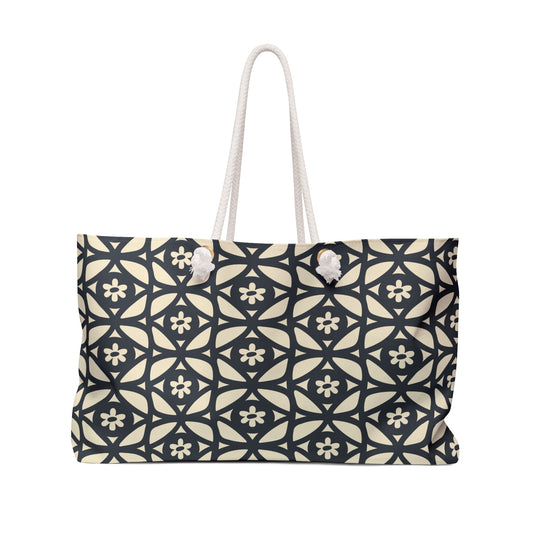 Geometric Flower Weekender Bag