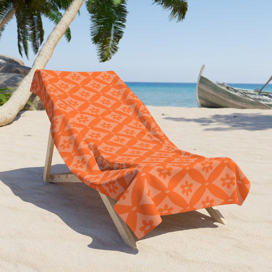 Geometric Flower Beach Towel
