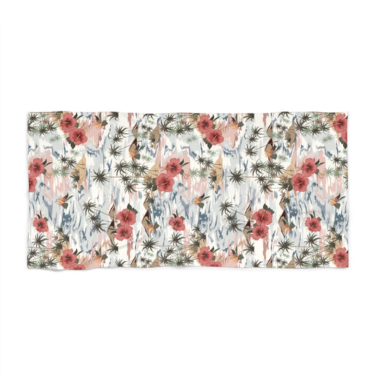 Tropical Print Beach Towel