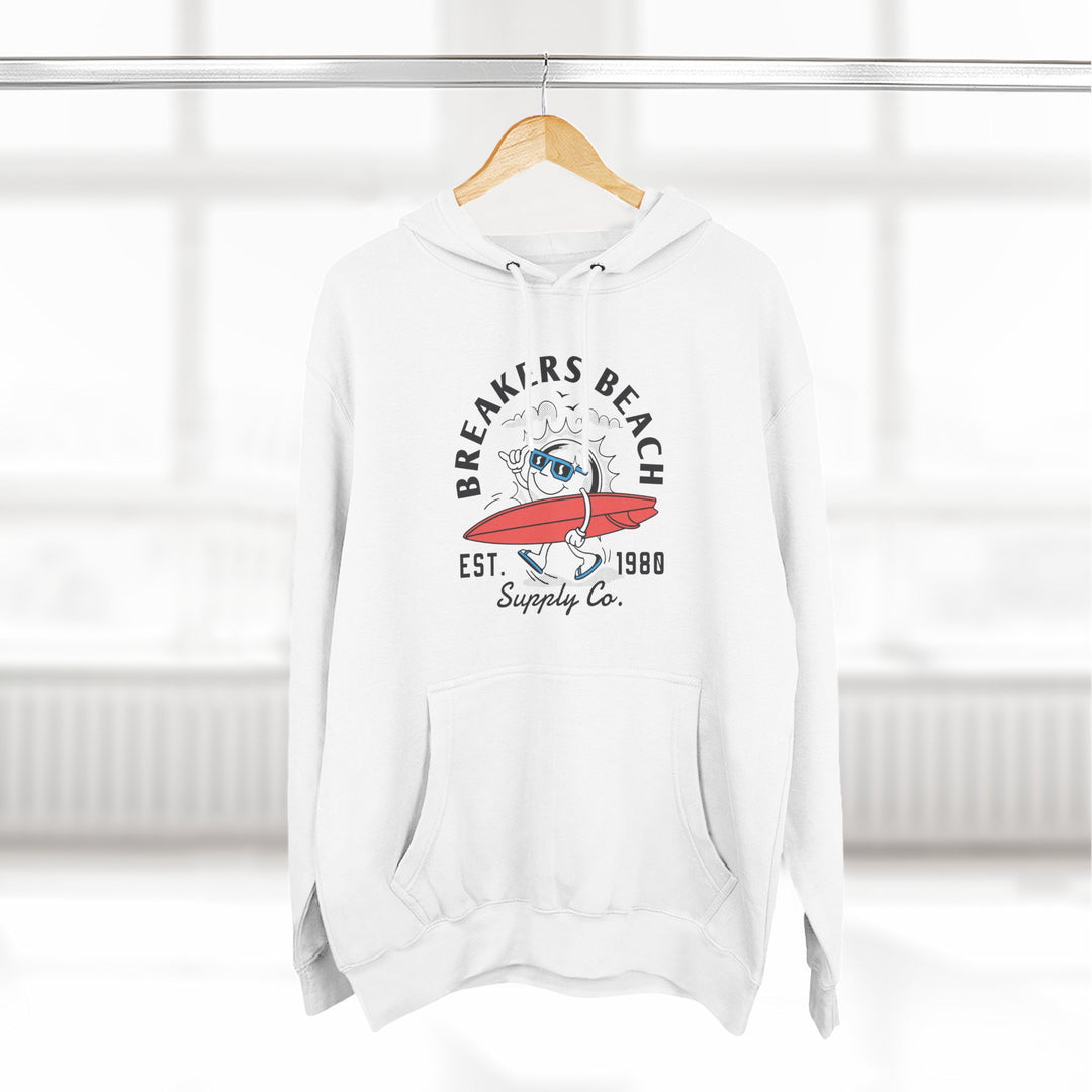 Beach Surf Hoodie — Breakers Beach Retro Surfboard Design