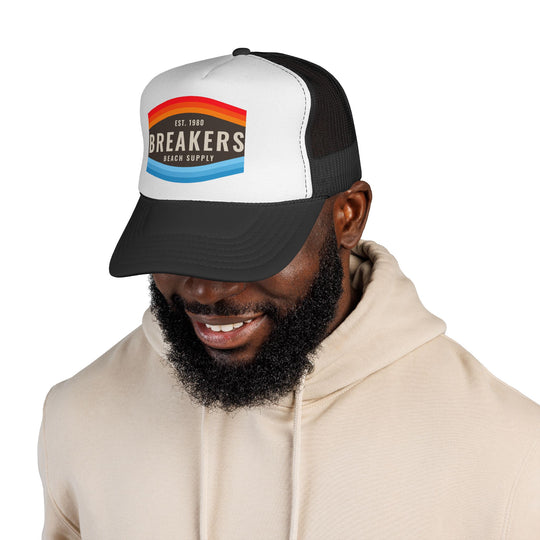 Breakers Beach Supply Trucker Cap — Retro Surf Logo Hat