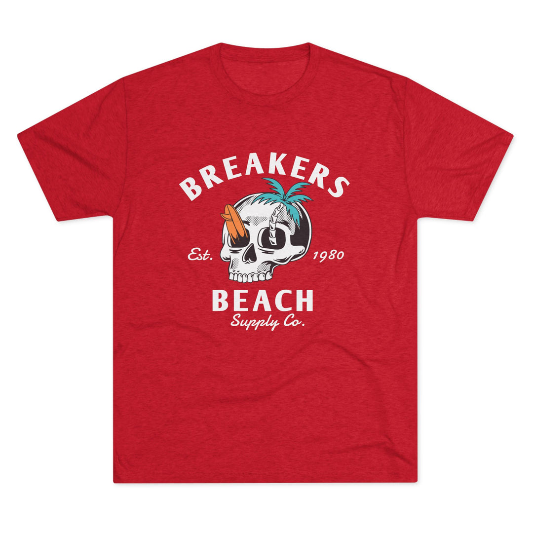 Breakers Beach Skull Tee – Vintage Surf Palm Graphic Shirt