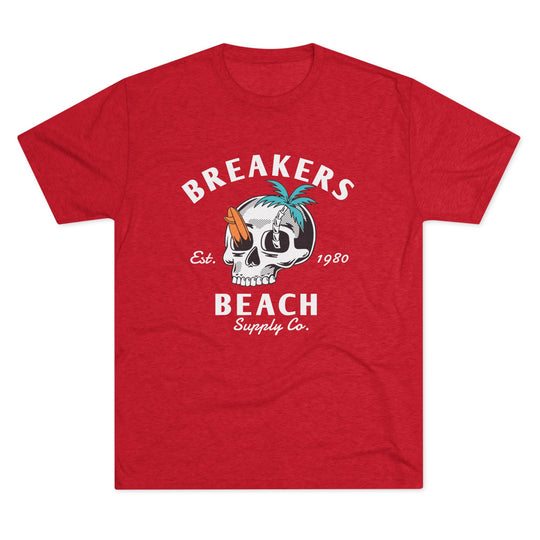 Breakers Beach Skull Tee – Vintage Surf Palm Graphic Shirt