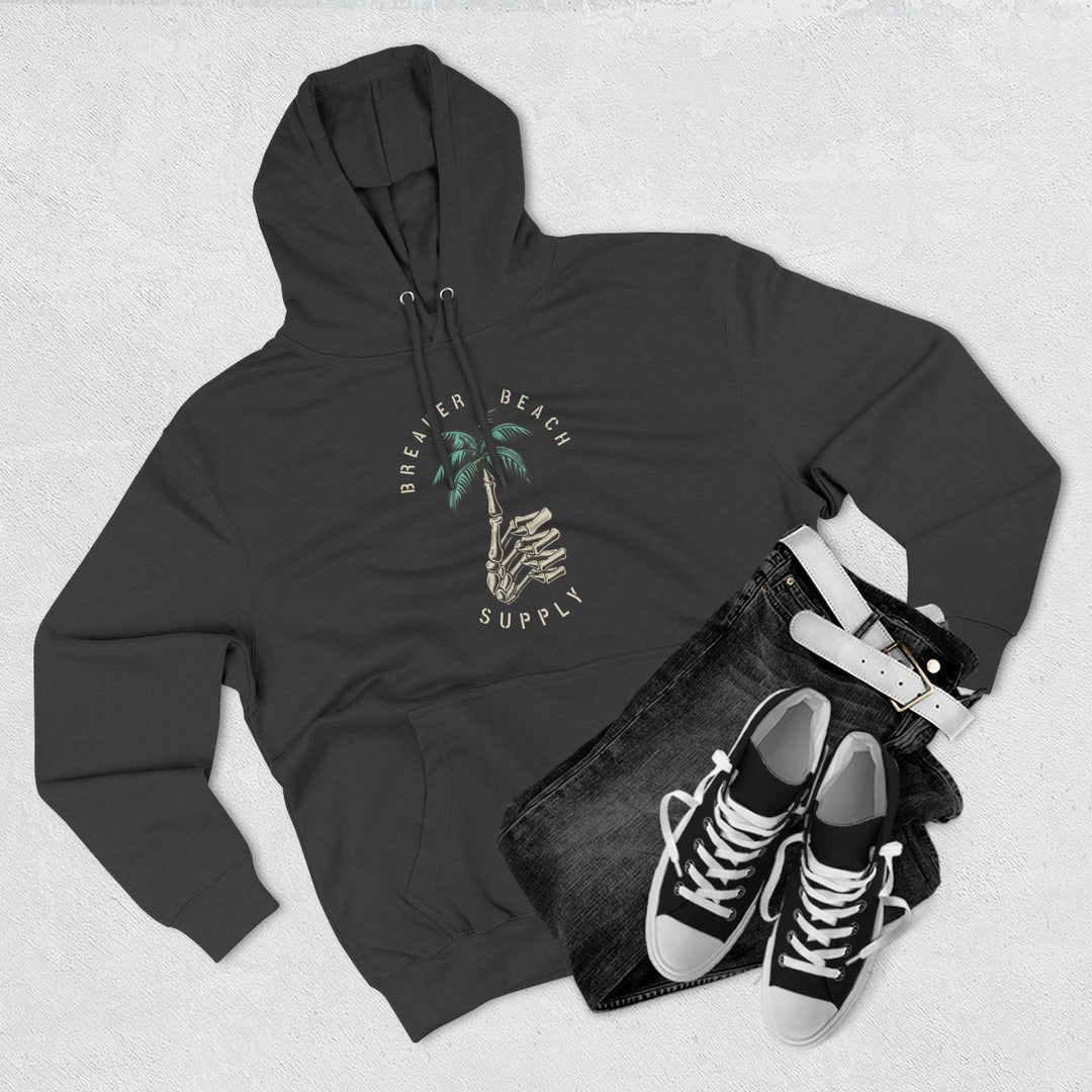 Palm Tree Graphic Hoodie — Coastal Beach Supply Fleece Sweatshirt
