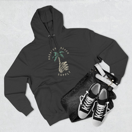 Palm Tree Graphic Hoodie — Coastal Beach Supply Fleece Sweatshirt
