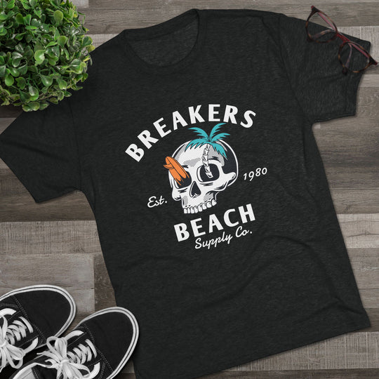Breakers Beach Skull Tee – Vintage Surf Palm Graphic Shirt