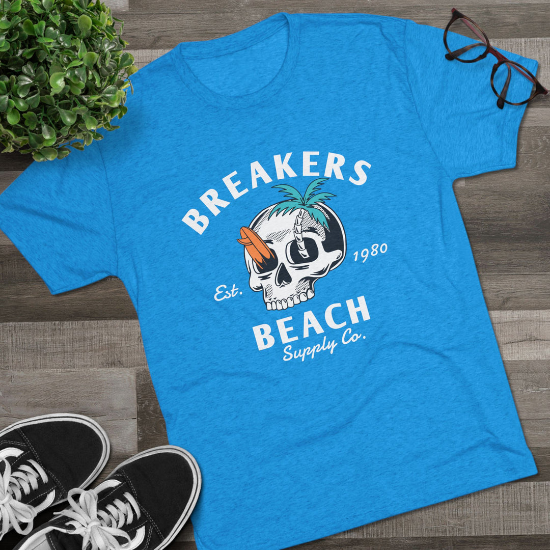 Breakers Beach Skull Tee – Vintage Surf Palm Graphic Shirt