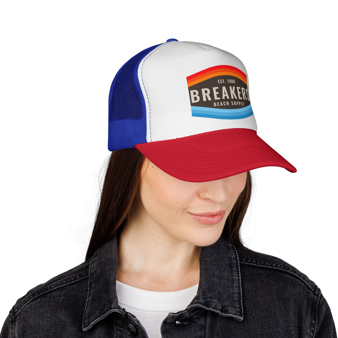 Breakers Beach Supply Trucker Cap — Retro Surf Logo Hat
