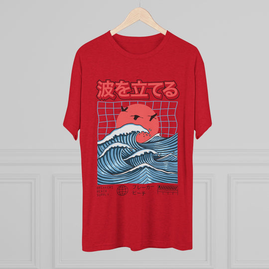 Wave Breaker Graphic Tee — Japanese Surf Sunset T-Shirt