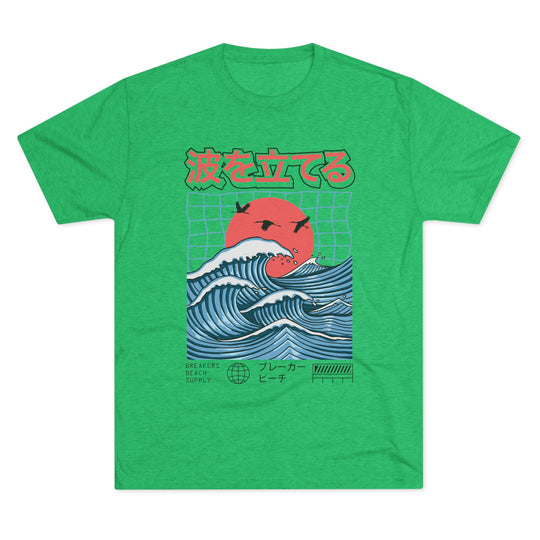 Wave Breaker Graphic Tee — Japanese Surf Sunset T-Shirt