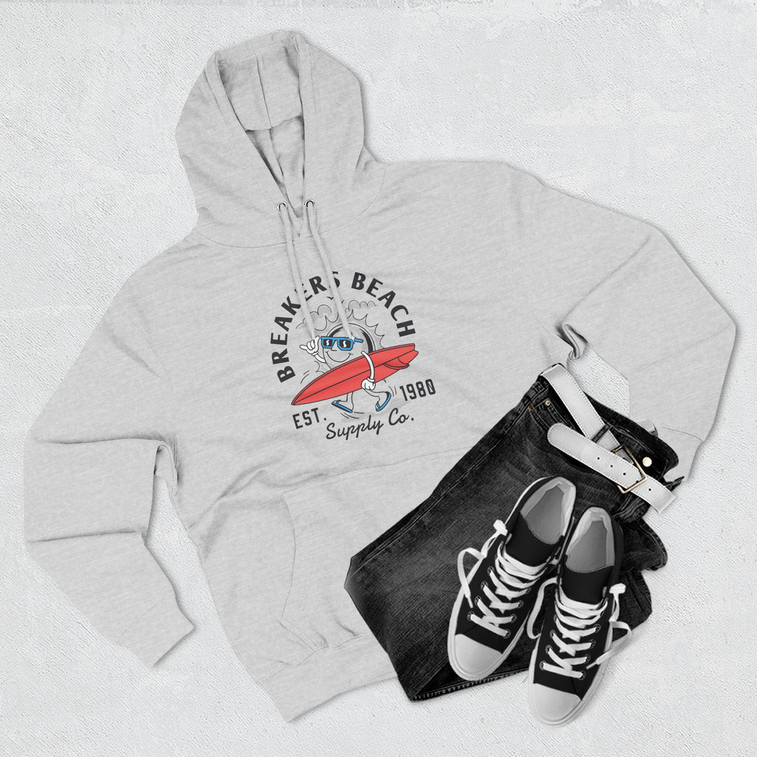 Beach Surf Hoodie — Breakers Beach Retro Surfboard Design