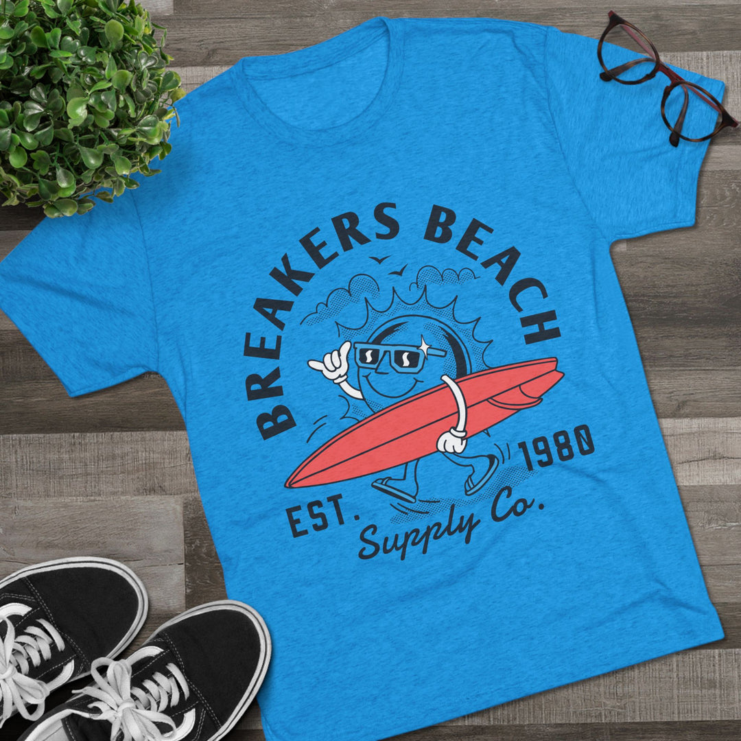 Breakers Beach Surf Tee — Vintage Surfboard Graphic "Breakers Beach Est. 1980"