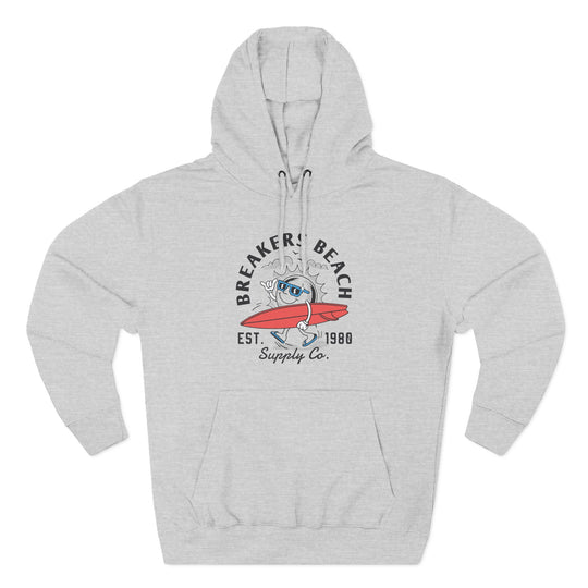 Beach Surf Hoodie — Breakers Beach Retro Surfboard Design