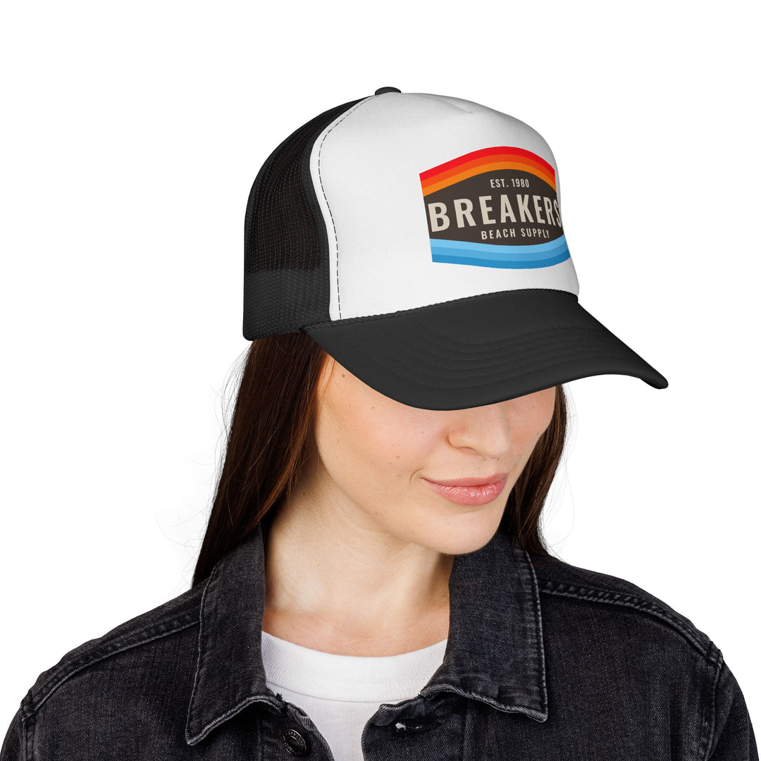 Breakers Beach Supply Trucker Cap — Retro Surf Logo Hat