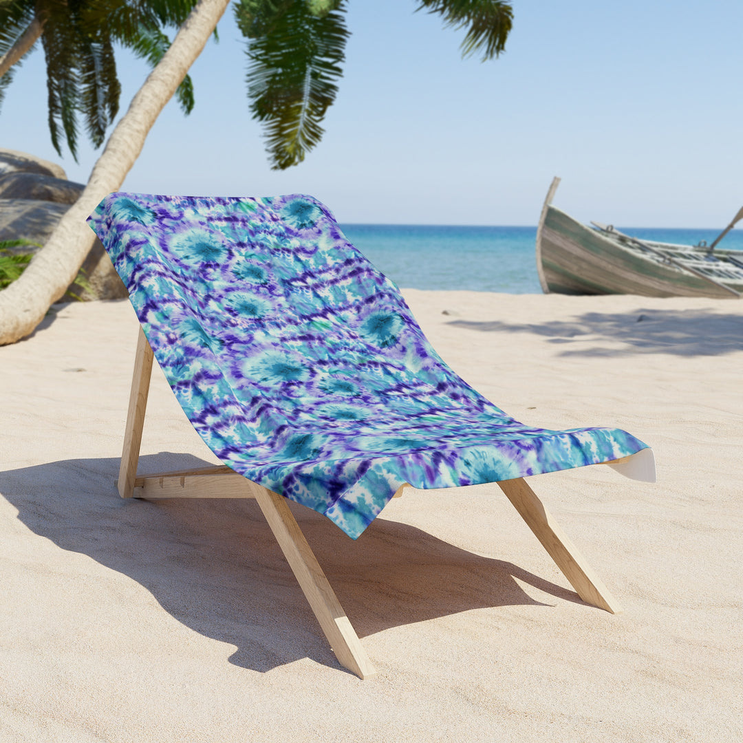 Purple & Blue Tie Dye Beach Towel