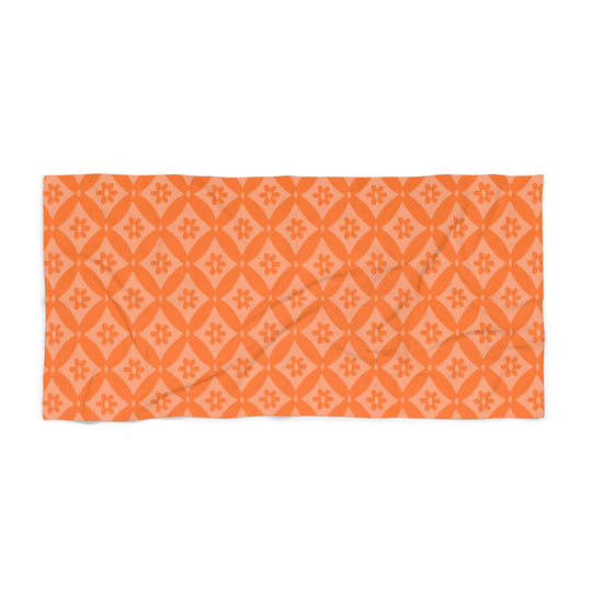 Geometric Flower Beach Towel