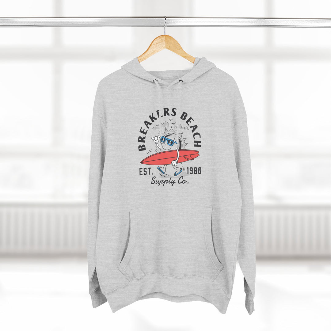 Beach Surf Hoodie — Breakers Beach Retro Surfboard Design
