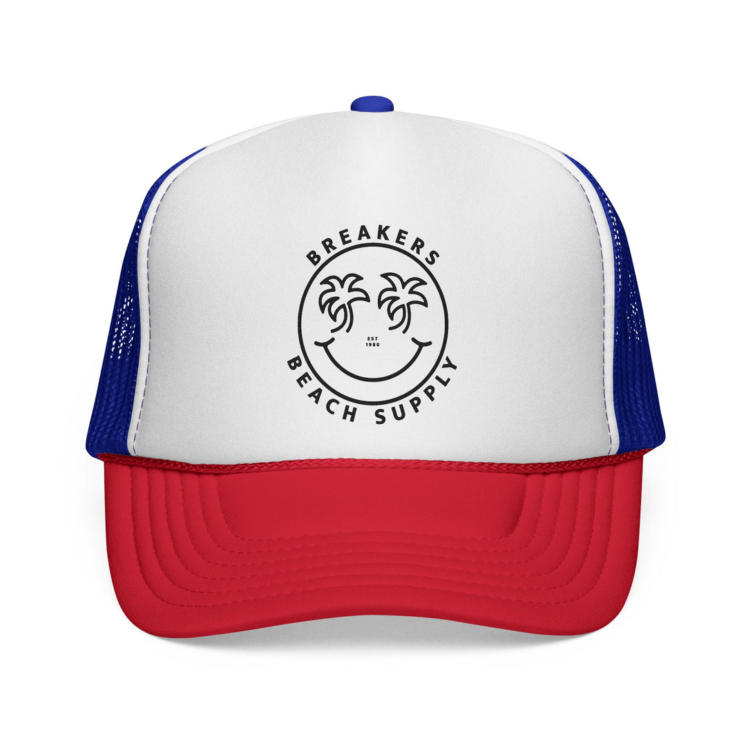 Breakers Beach Supply Trucker Cap – Smiley Palm Tree Mesh Hat
