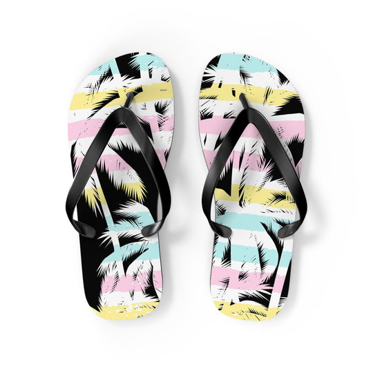 Striped Palms Flip Flops