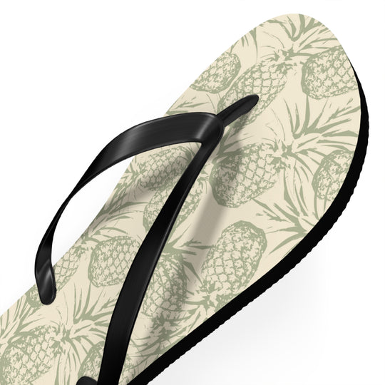 Subtle Pineapple Flip Flops