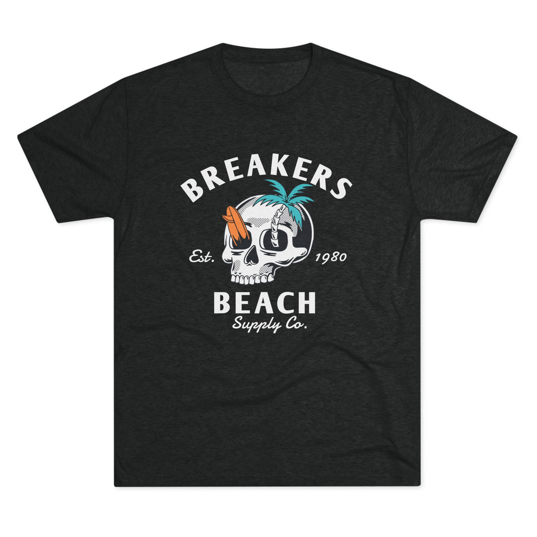 Breakers Beach Skull Tee – Vintage Surf Palm Graphic Shirt