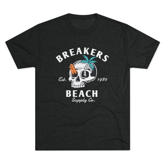 Breakers Beach Skull Tee – Vintage Surf Palm Graphic Shirt