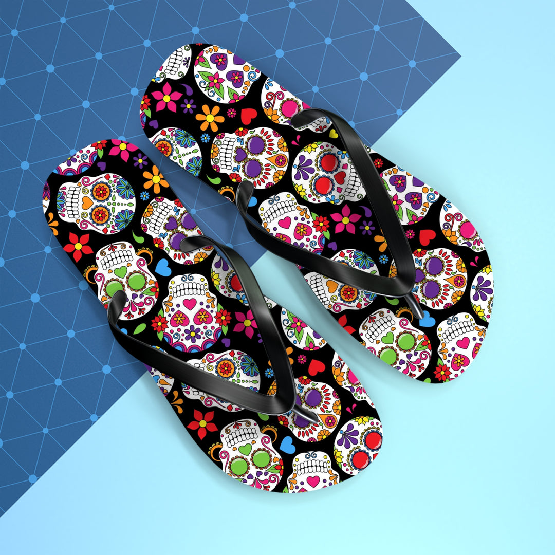 Day Of The Dead Flip Flops