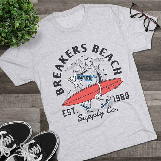 Breakers Beach Surf Tee — Vintage Surfboard Graphic "Breakers Beach Est. 1980"