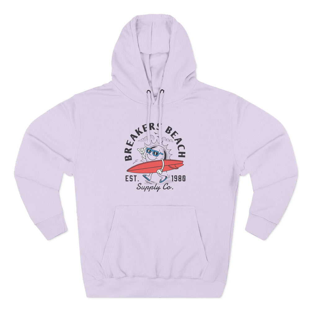 Beach Surf Hoodie — Breakers Beach Retro Surfboard Design