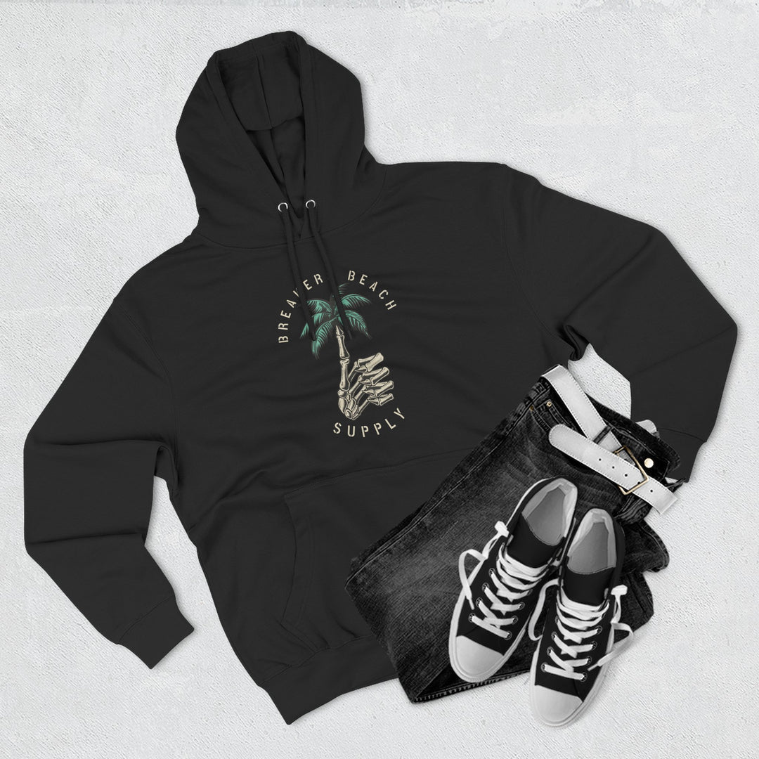 Palm Tree Graphic Hoodie — Coastal Beach Supply Fleece Sweatshirt
