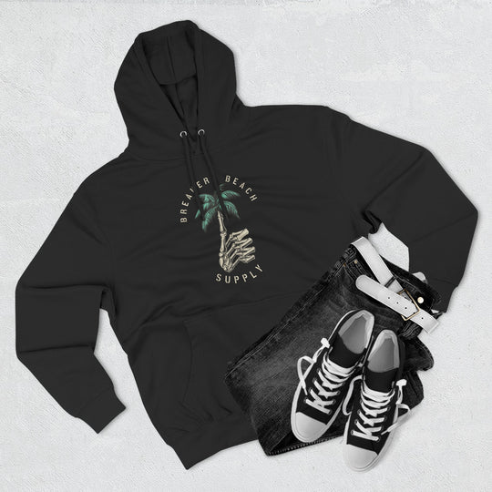 Palm Tree Graphic Hoodie — Coastal Beach Supply Fleece Sweatshirt