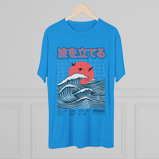Wave Breaker Graphic Tee — Japanese Surf Sunset T-Shirt