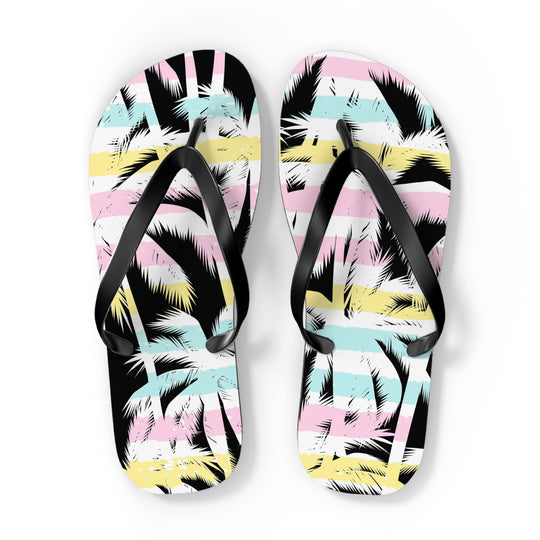 Striped Palms Flip Flops