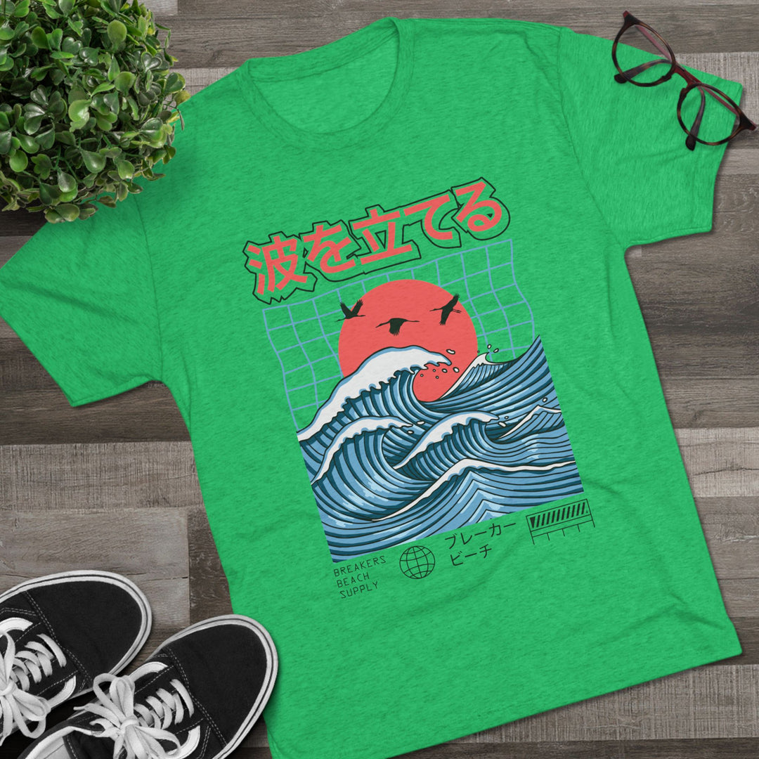 Wave Breaker Graphic Tee — Japanese Surf Sunset T-Shirt