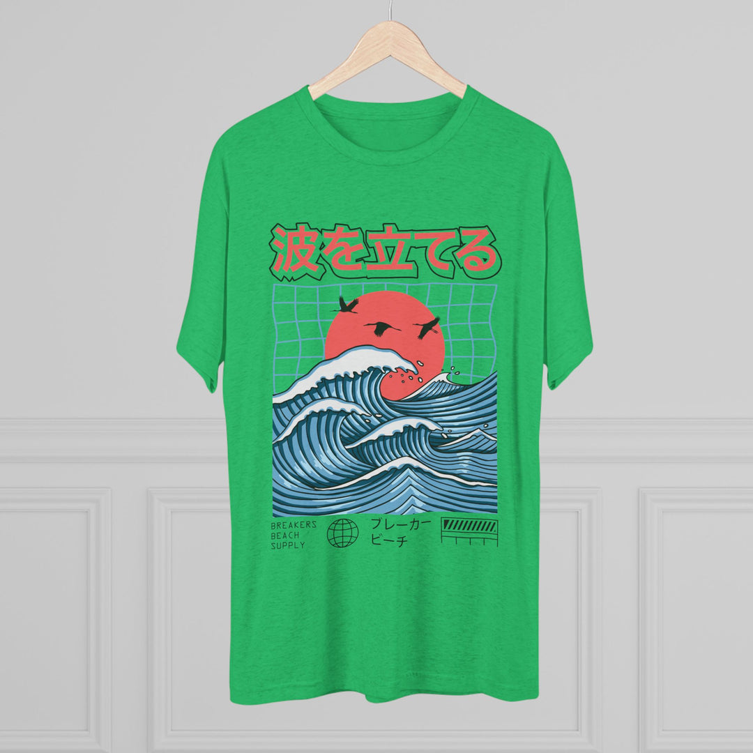 Wave Breaker Graphic Tee — Japanese Surf Sunset T-Shirt