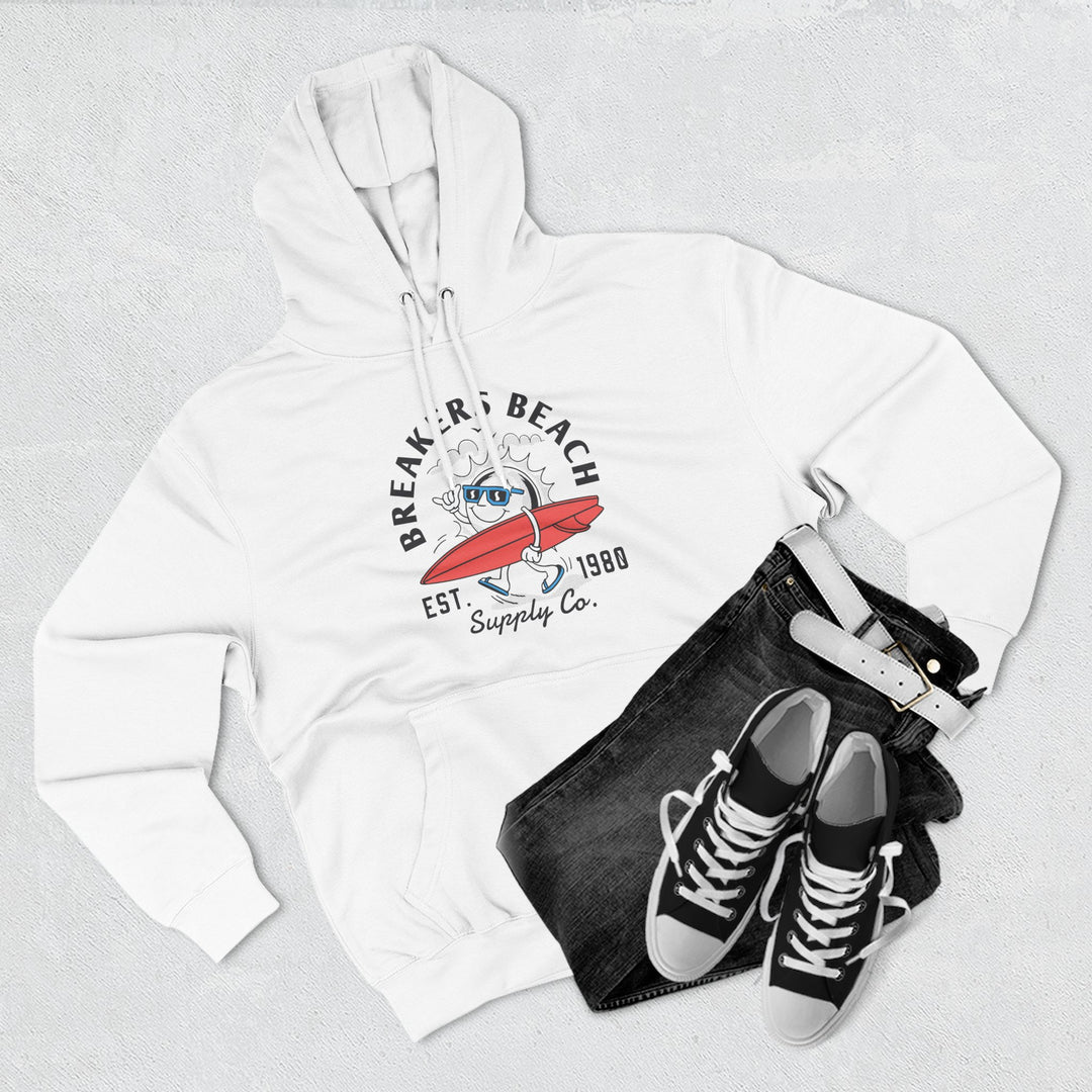 Beach Surf Hoodie — Breakers Beach Retro Surfboard Design