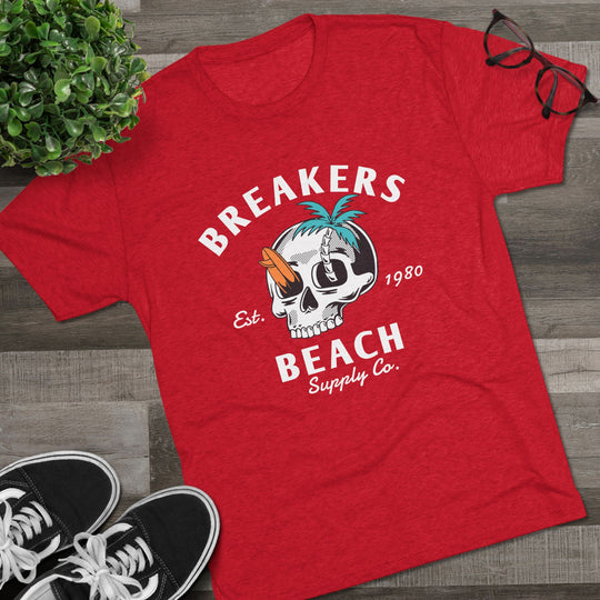 Breakers Beach Skull Tee – Vintage Surf Palm Graphic Shirt