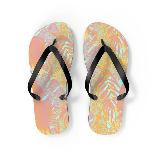 Tropical Foliage Flip Flops