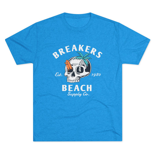 Breakers Beach Skull Tee – Vintage Surf Palm Graphic Shirt
