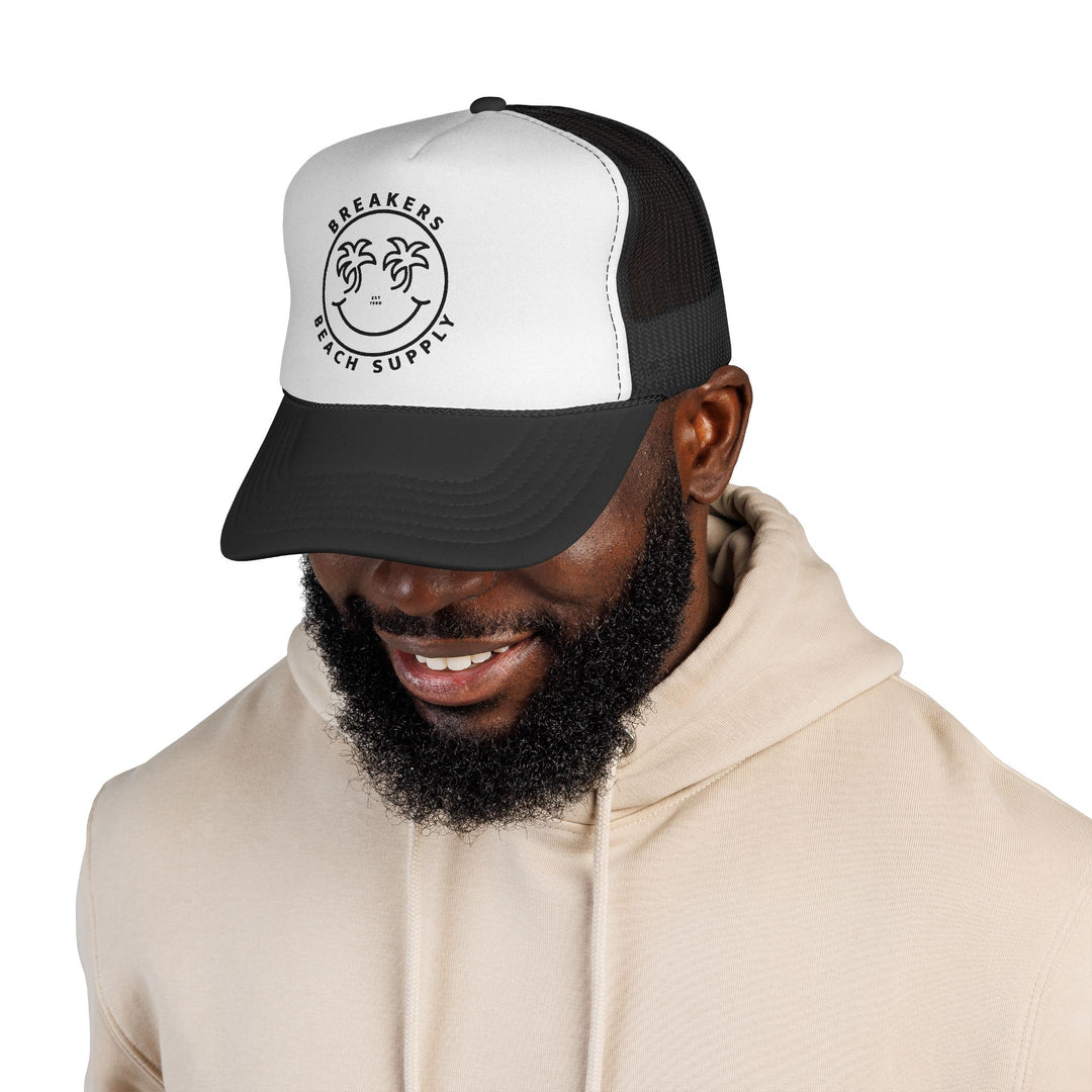 Breakers Beach Supply Trucker Cap – Smiley Palm Tree Mesh Hat