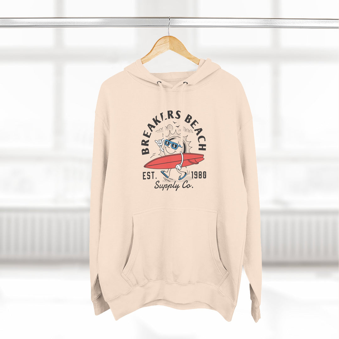 Beach Surf Hoodie — Breakers Beach Retro Surfboard Design